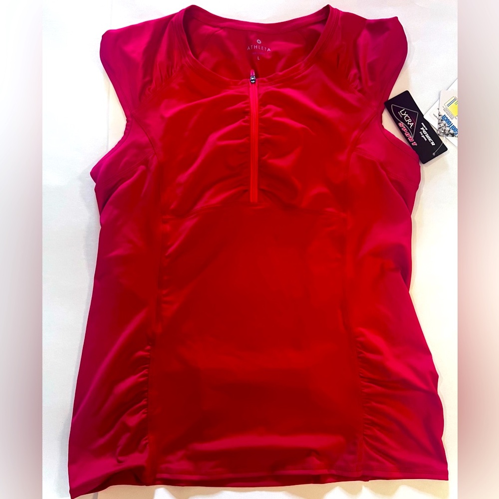 Athleta Womens Red Running Tank Top Large NWT
